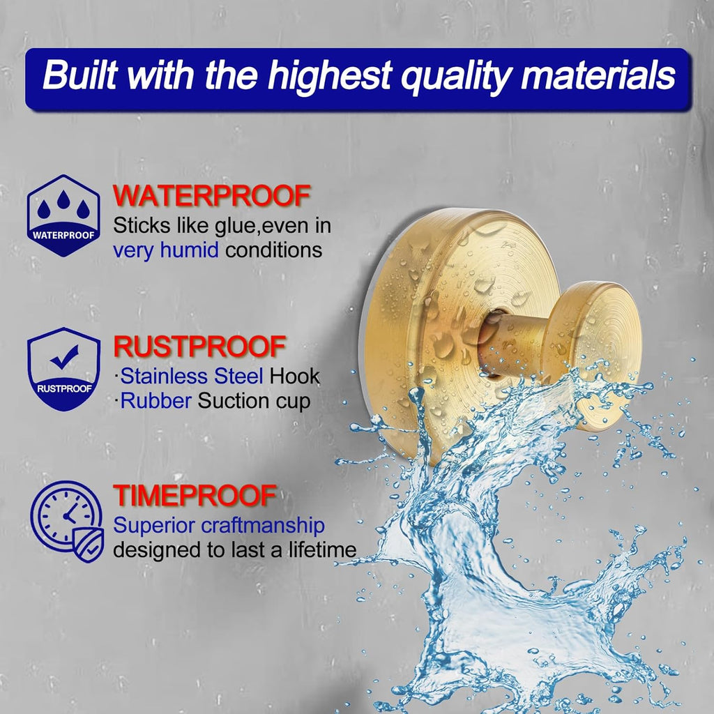Suction Cup Hooks for Shower, Removable Towel Hooks for Bathroom Window Glass Door Wall, Bath Robe