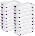 Sterilite 16-Pack 60 Quart ClearView Latch Box, Wheeled Underbed Organizer Bins with Latching Lids