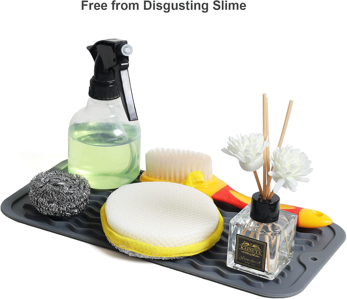 ZLR 2 Pcs Silicone Dish Drying Mats for Kitchen Counter, Eco-Friendly Fast Dry Dish Mat, Easy Clean
