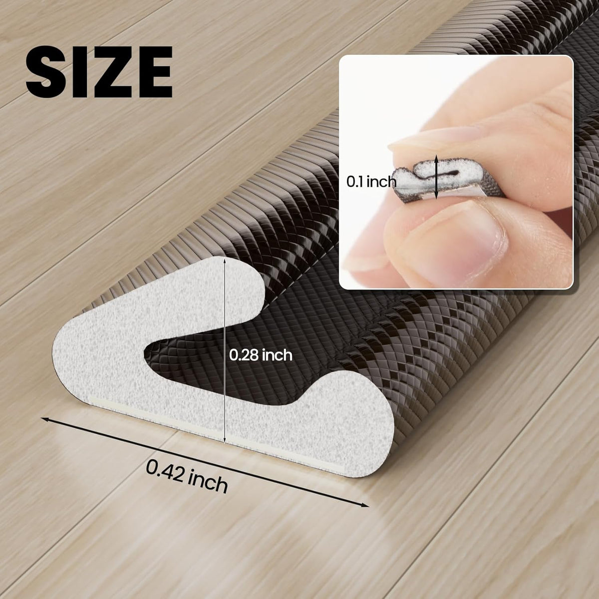 V Shape Foam Weather Stripping Door Frame Seal Strip 33FT Brown, Draft Stopper, Insulation Winter