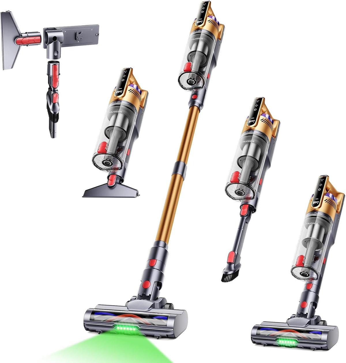 Trucozie Cordless Vacuum Cleaner with Self-Standing, 50 mins Runtime Lightweight Stick Vacuum with