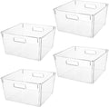 Extra Large Clear Plastic Storage Bins, Perfect for Kitchen Organization or Pantry Organization and