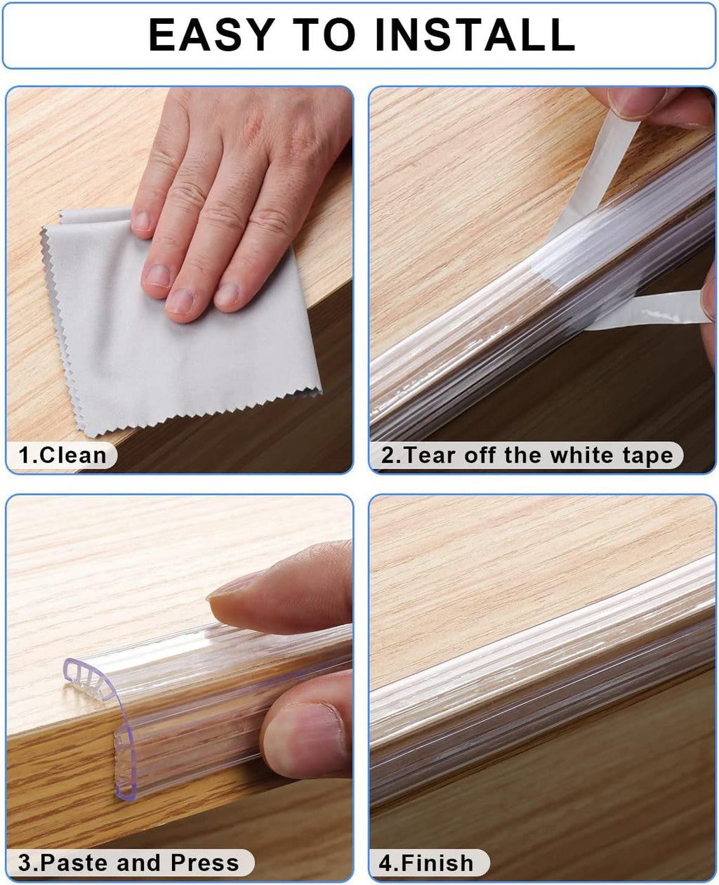 HOMREALM Baby Proofing,6.6ft(2M),Silicone Soft Corner Protectors with Pre-Taped Strong Adhesive