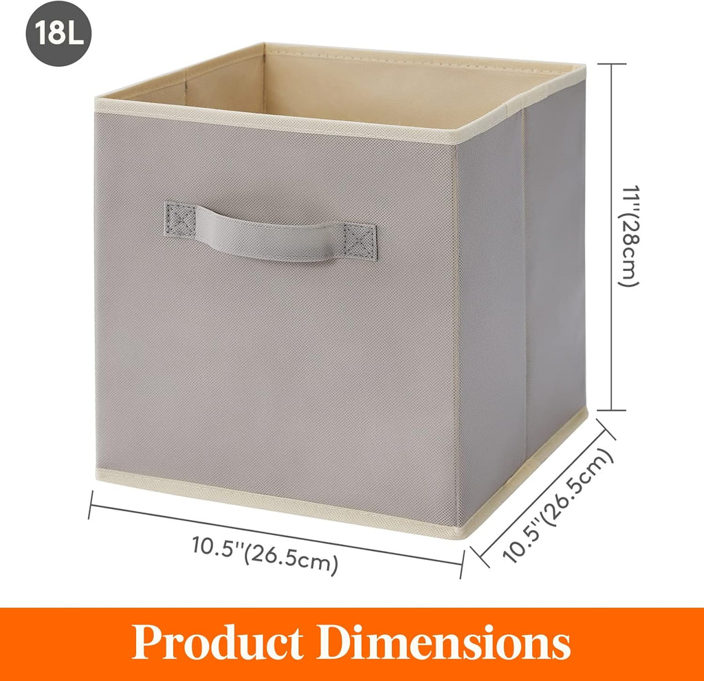 Lifewit Collapsible Fabric Storage Cubes Bins Set 11 Inch, Foldable Cubby Organizers Boxes, 6 Pack