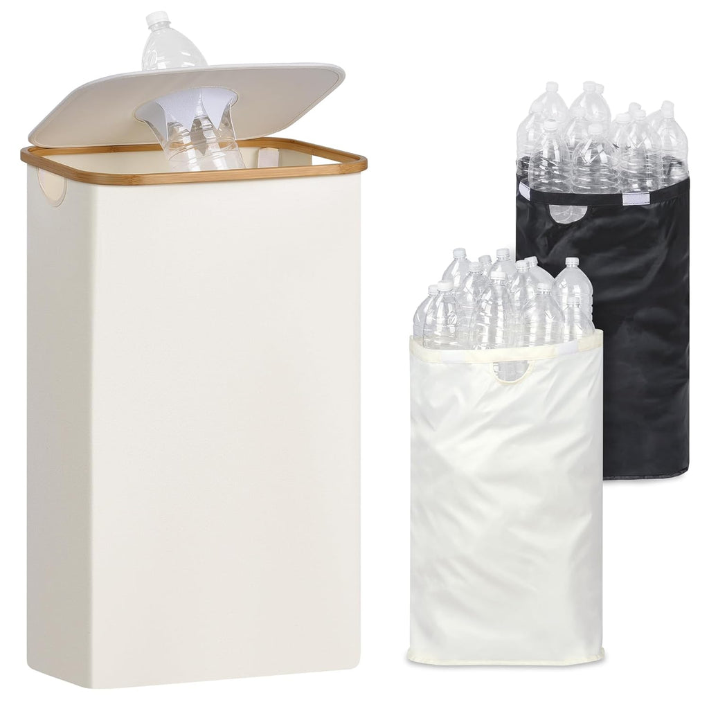 29 Gallons Recycling Bins for Kitchen, Indoor Recycle Bins with Lid, 110L Large Recycle bin with 2