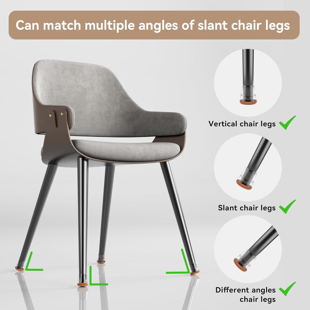 24PCS Extra Small Chair Leg Floor Protectors for Hardwood Floors, Furniture Sliders for Chair Legs