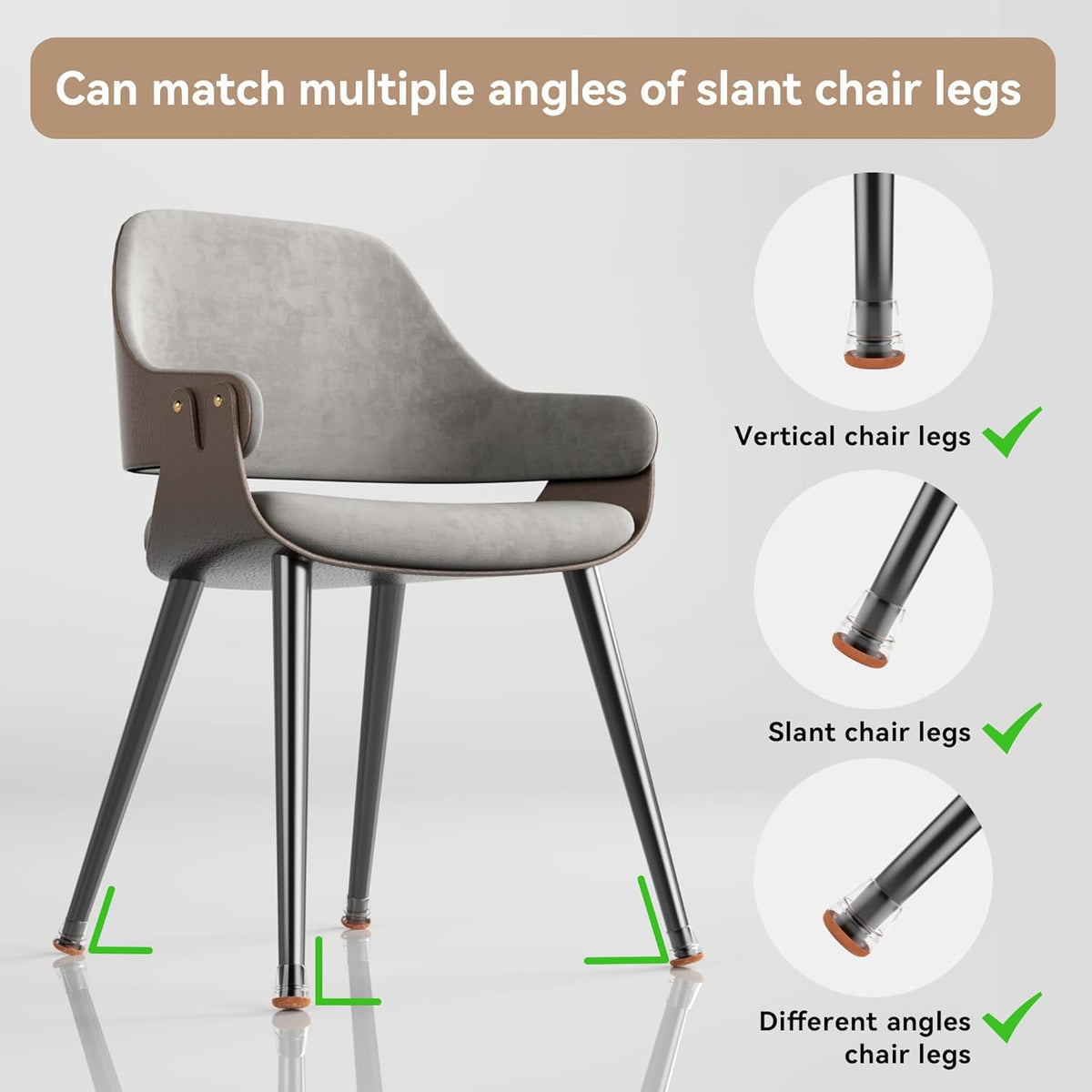 24PCS Extra Small Chair Leg Floor Protectors for Hardwood Floors, Furniture Sliders for Chair Legs
