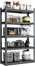 63" H Heavy Duty Garage Shelving, Metal Storage Shelves, Adjustable 5 Tier Metal Shelving Unit