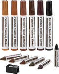 Furniture Repair Kit Wood Markers - Set of 13 - Markers and Wax Sticks with Sharpener Kit, for