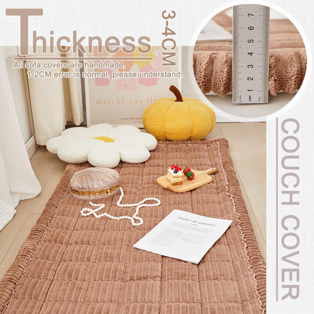 Couch Cover for Dogs Washable, Fuzzy Pet Couch Covers for 2 Cushion Sofa Pet Friendly, Non Slip