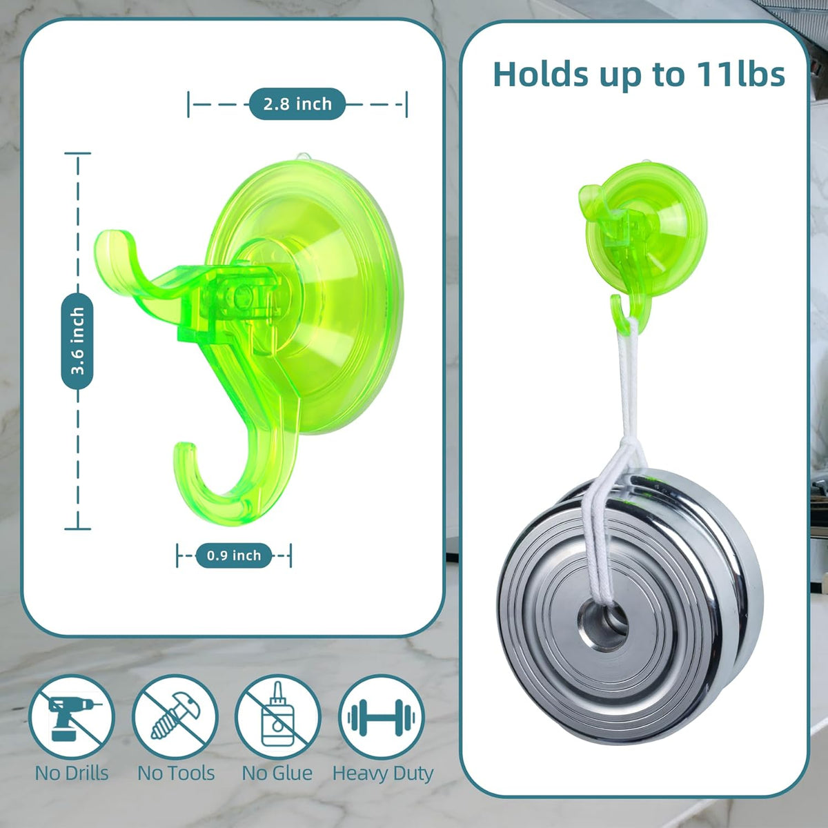 Antimbee Clear Suction Cup Hanger, 5 Pack Removable Small Suction Cups for Shower, Bathroom, Glass