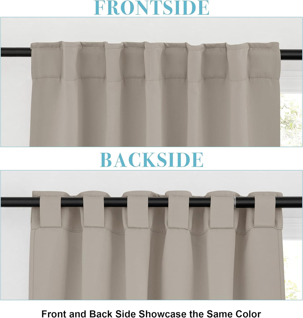 RYB HOME Small Window Curtains - Blackout Insualting Privacy Curtains for Kids Bedroom Kitchen