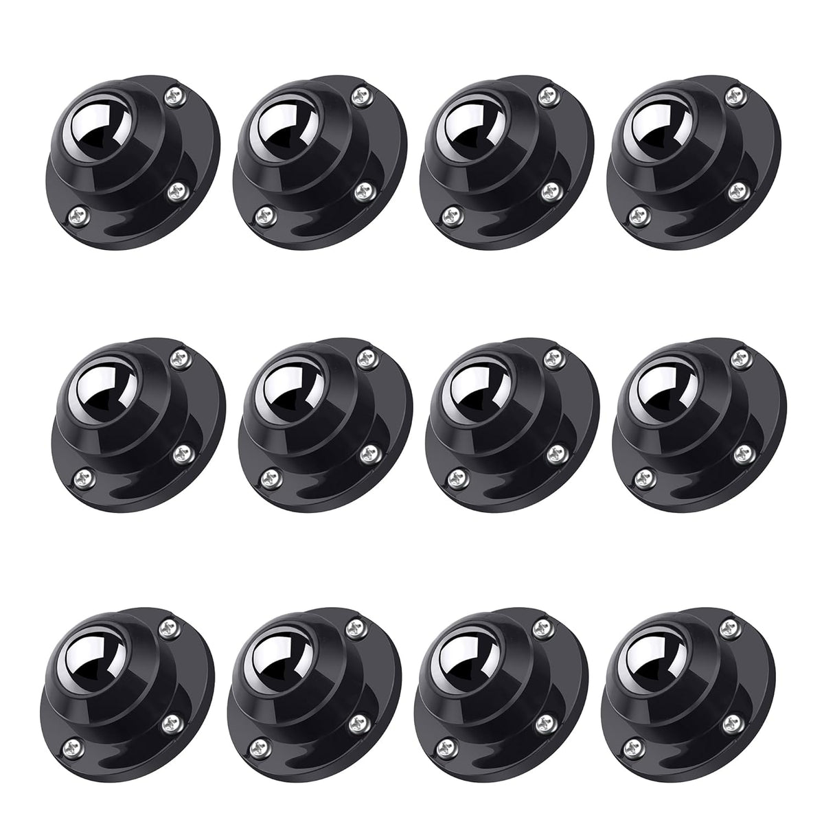 PlusRoc 12 Pack Self Adhesive Caster Wheels 1 Inch for Furniture Mop Bucket, Load Capacity 28LBS