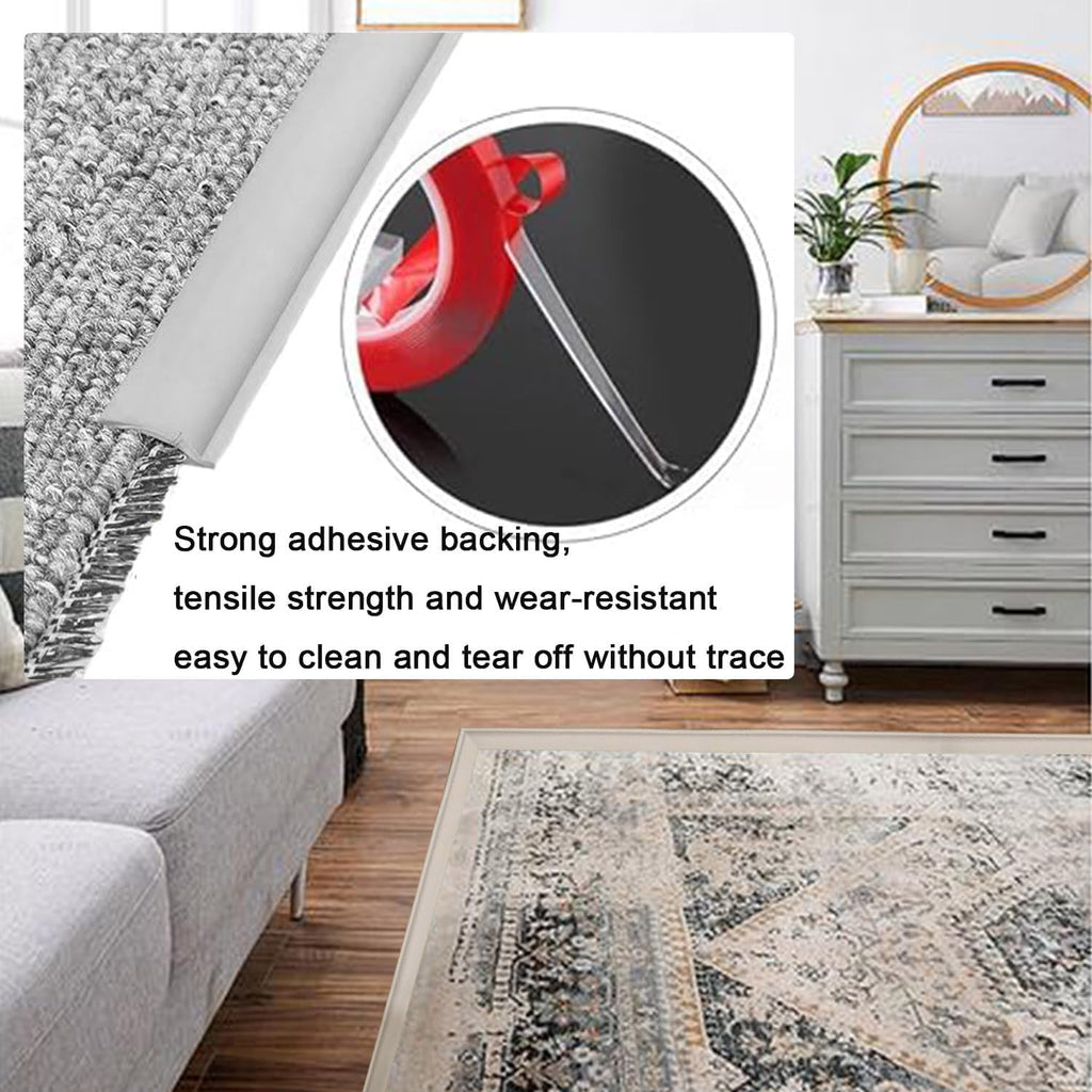 Self Adhesive Carpet Transition Strip with Edge Trim, Designed for Seamless Transitions from Carpet