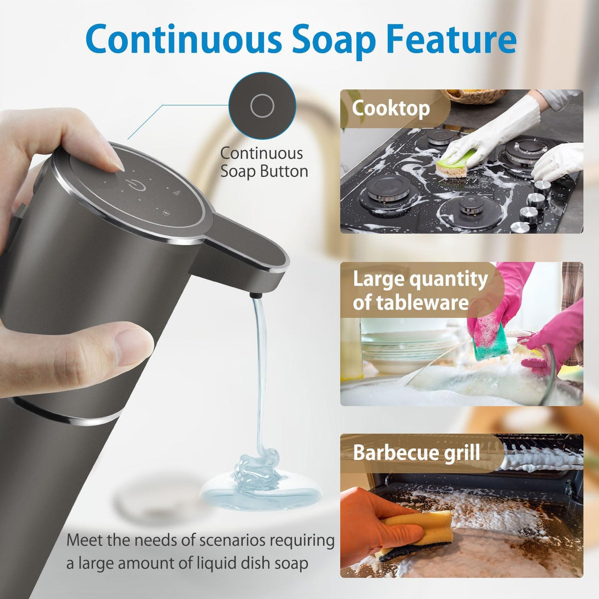 Automatic Liquid Soap Dispenser,4-Level Adjustable, Wall Mount,USB Rechargeable,12.8oz/