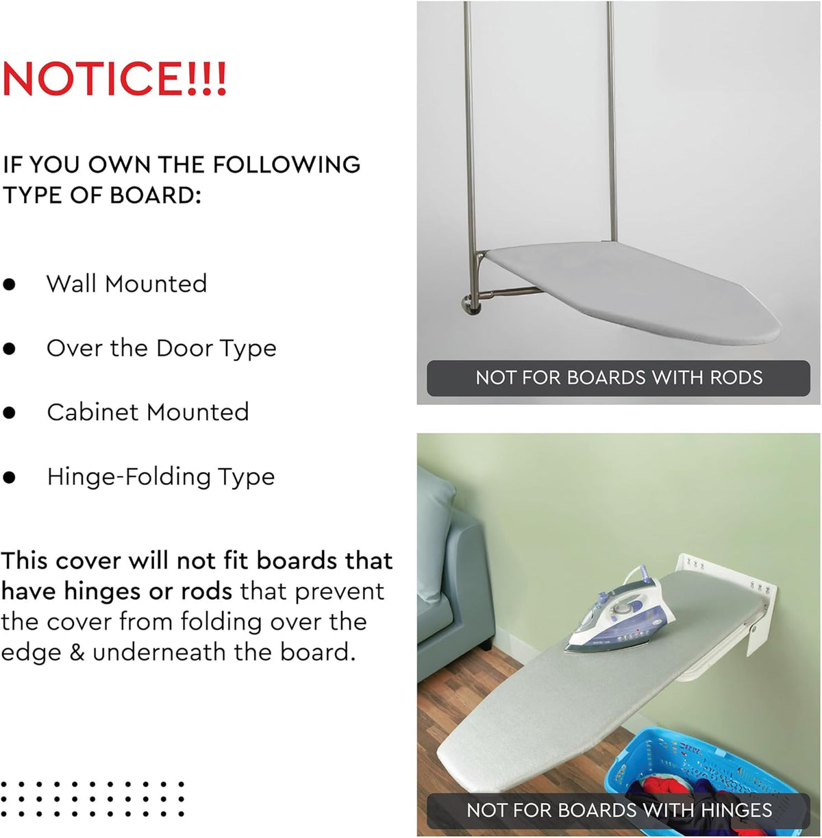 Encasa XO Ironing Board Cover and Pad - Thick 4mm Felt, Heat & Scorch-Resistant, Fits Medium Boards