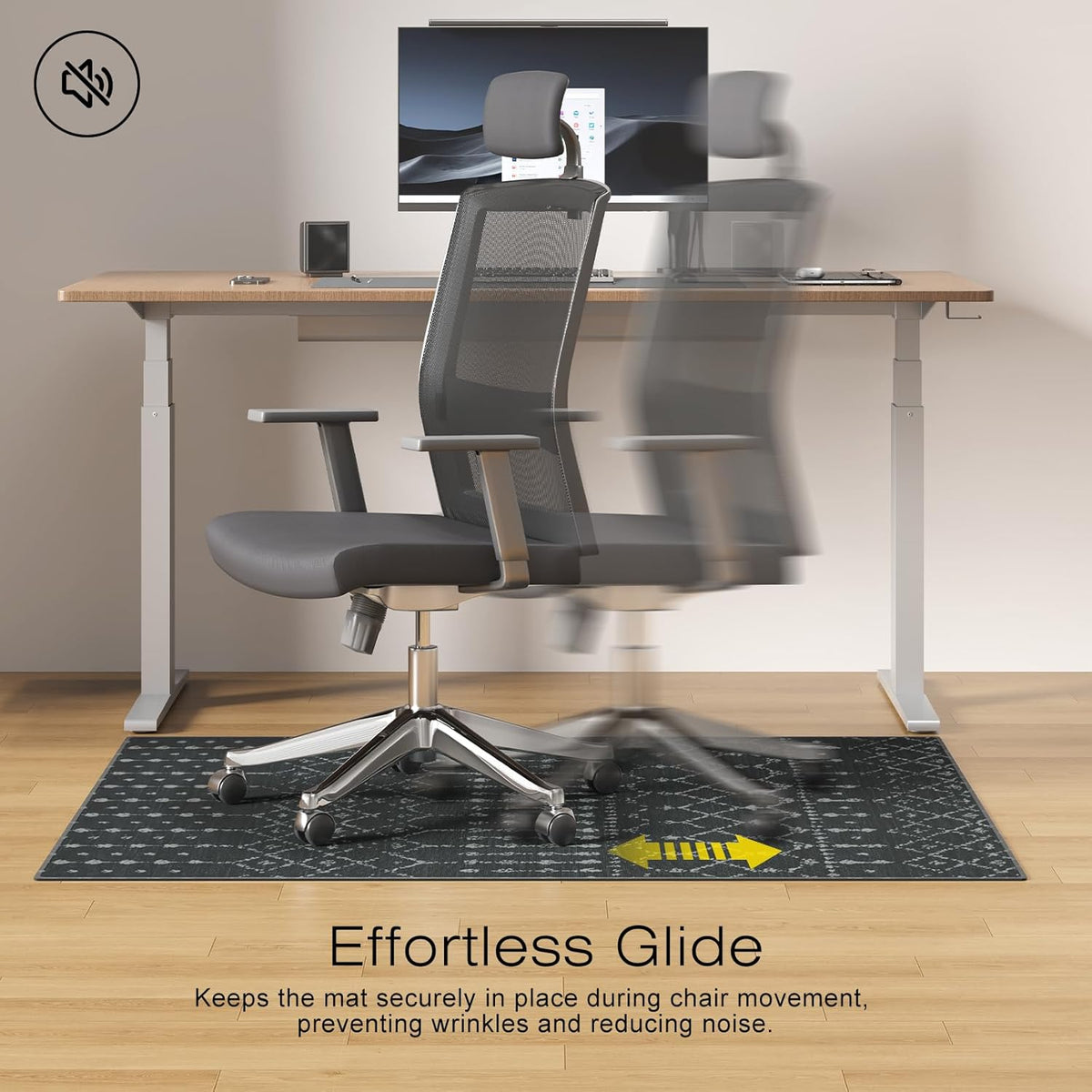 Office Chair Mat for Hardwood & Tile Floors, 48" x 36" Desk Chair Mat, Non-Slip Floor Protector for