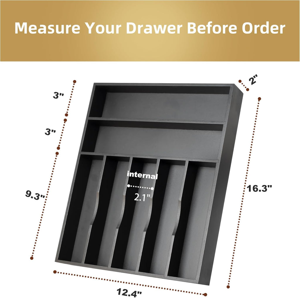 Silverware Organizer Bamboo Kitchen Drawer Organizer Utensil Organizer Silverware Holder Cutlery