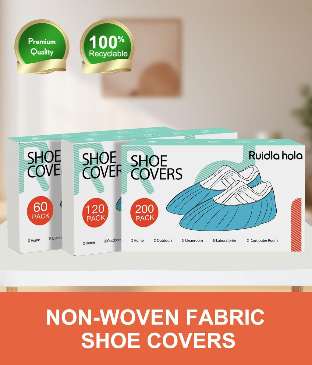 Shoe Covers Disposable 120 Pack, Non-Woven Booties for Shoes Covers,Durable Non Slip Shoe
