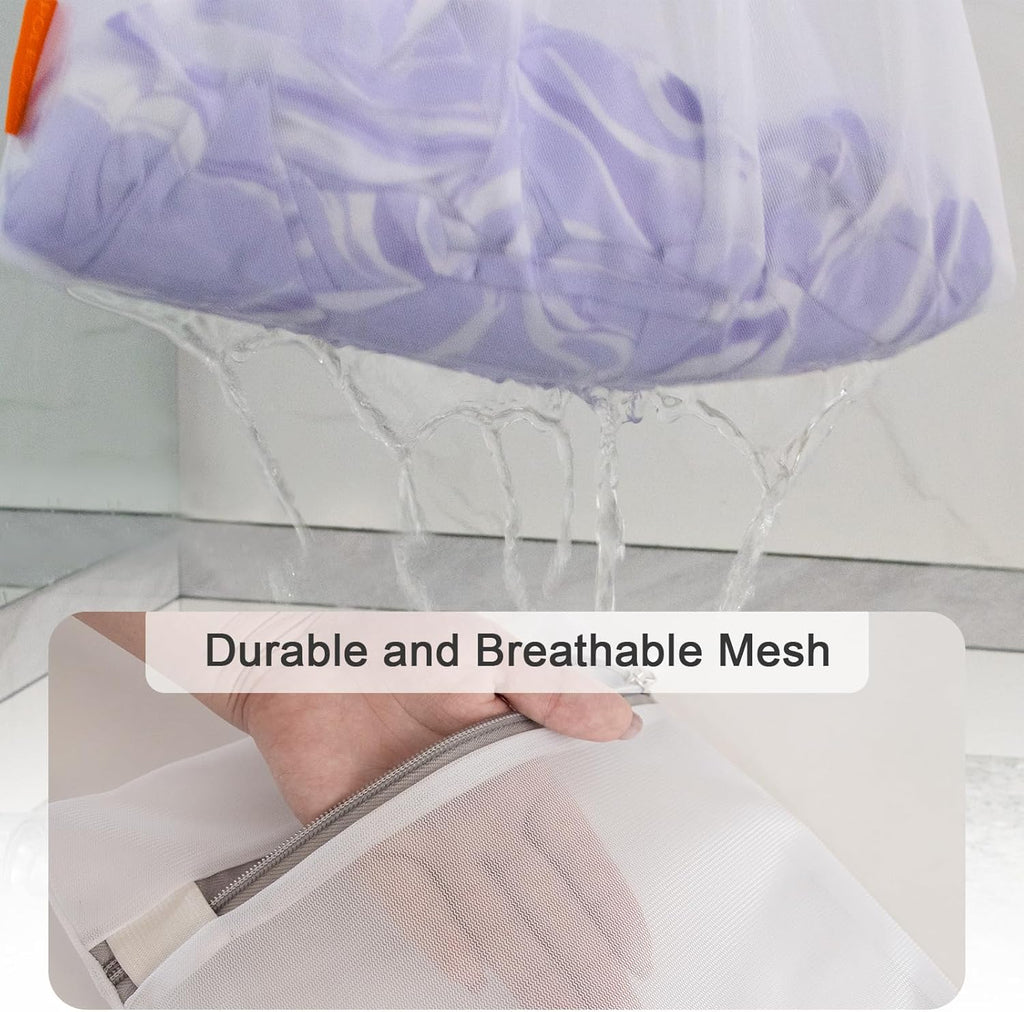 Polecasa 3Pcs 16 x 20 Inches Extra Durable Fine Mesh Laundry Bags with Sturdy Zipper for Delicates