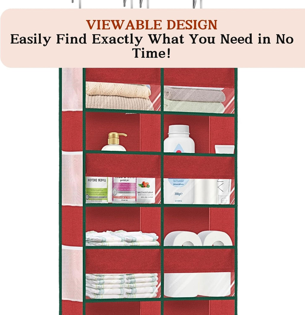 Over The Door Organizer 5 Tiers, Extra Large Behind Door Storage of 10 Compartments, 80 lbs Weight