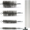 50 in Pipe Cleaning Brush Set with Stainless Steel Bristles, Wire Brush with 4pcs Galvanized Rod