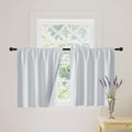 RYB HOME White Short Blackout for Small Window 45 inches Length, Thermal Insulated 100% Blackout