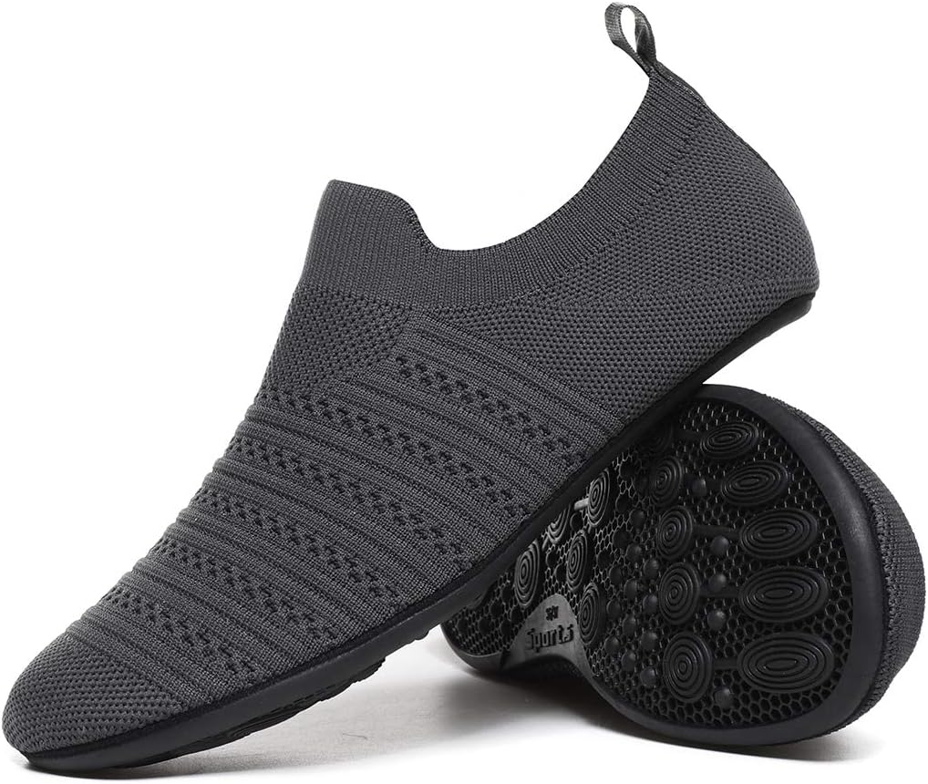 QZKDM Lightweight Slip on Grip Indoor House Slippers Barefoot Non Slip Home Exercise Yoga Shoes for