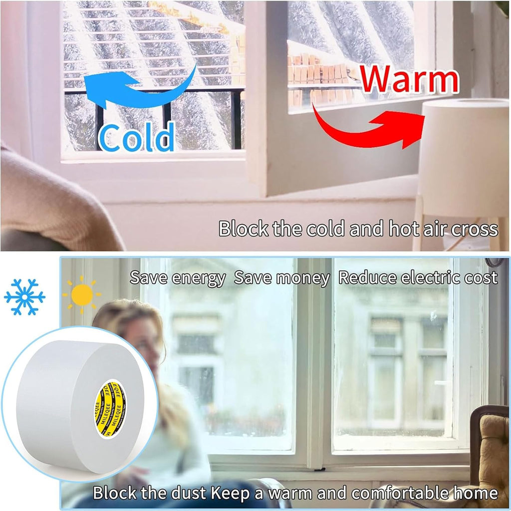 Cloth Duct Window Seal Strip Tape for Winter, 1.89in x 66FT, Weather Stripping Sealing Insulation