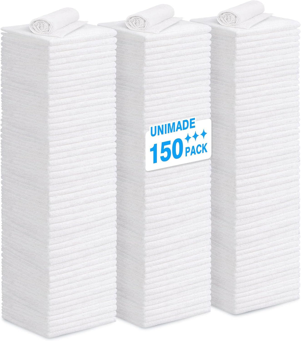 Shop Towels Rags, 150 Pack Reusable Shop Rags Bulk Microfiber Cleaning Cloth Lint Free Cleaning
