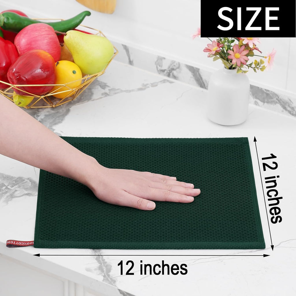 Homaxy 100% Cotton Waffle Weave Kitchen Dish Towels, Ultra Soft Absorbent Quick Drying Cleaning