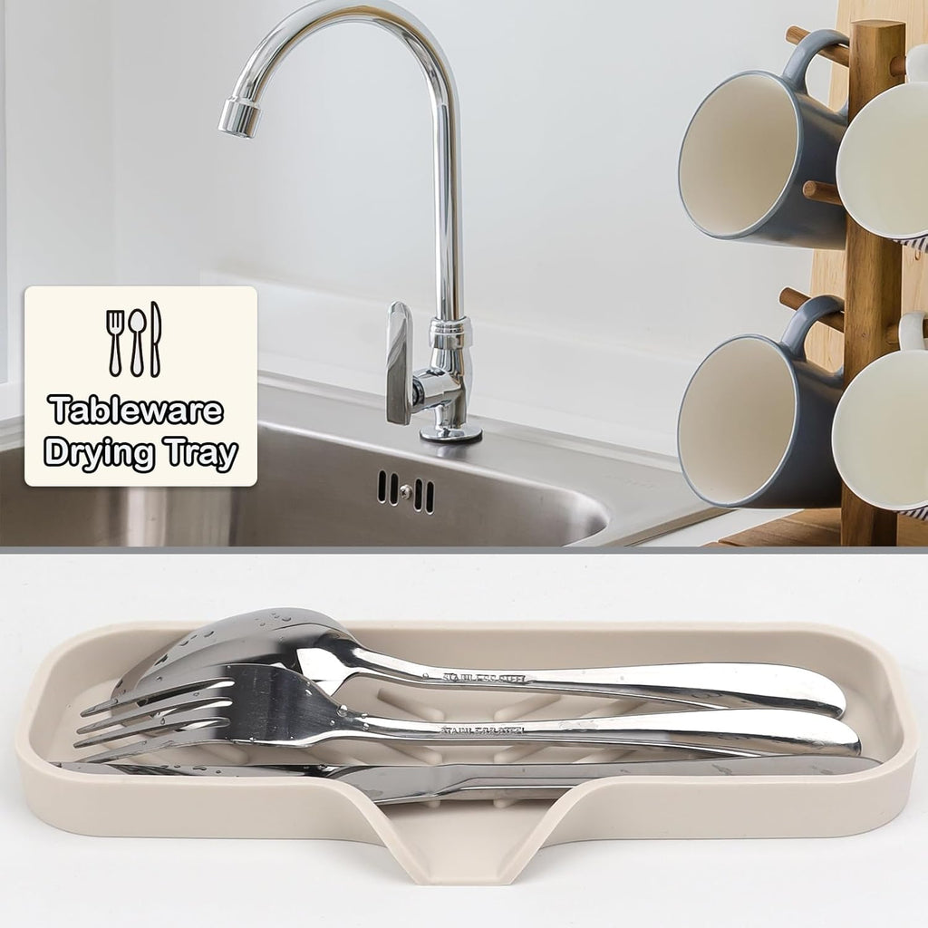 YASMEN Silicone Bathroom Soap Dishes, Sink Sponge Holder for Kitchen, Rubber Soap Dish with Drain