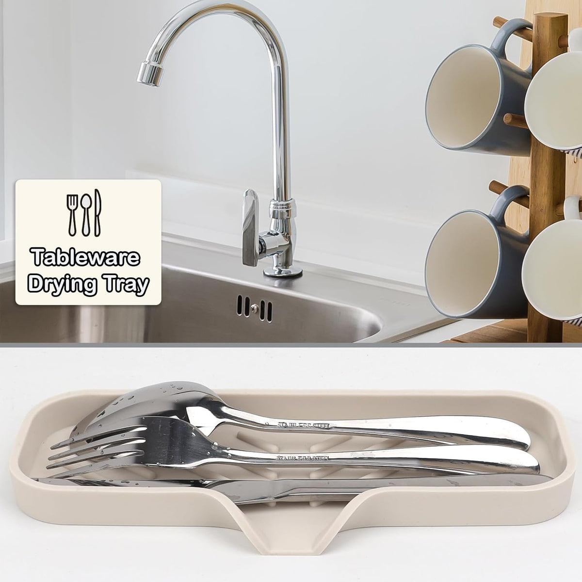 YASMEN Silicone Bathroom Soap Dishes, Sink Sponge Holder for Kitchen, Rubber Soap Dish with Drain