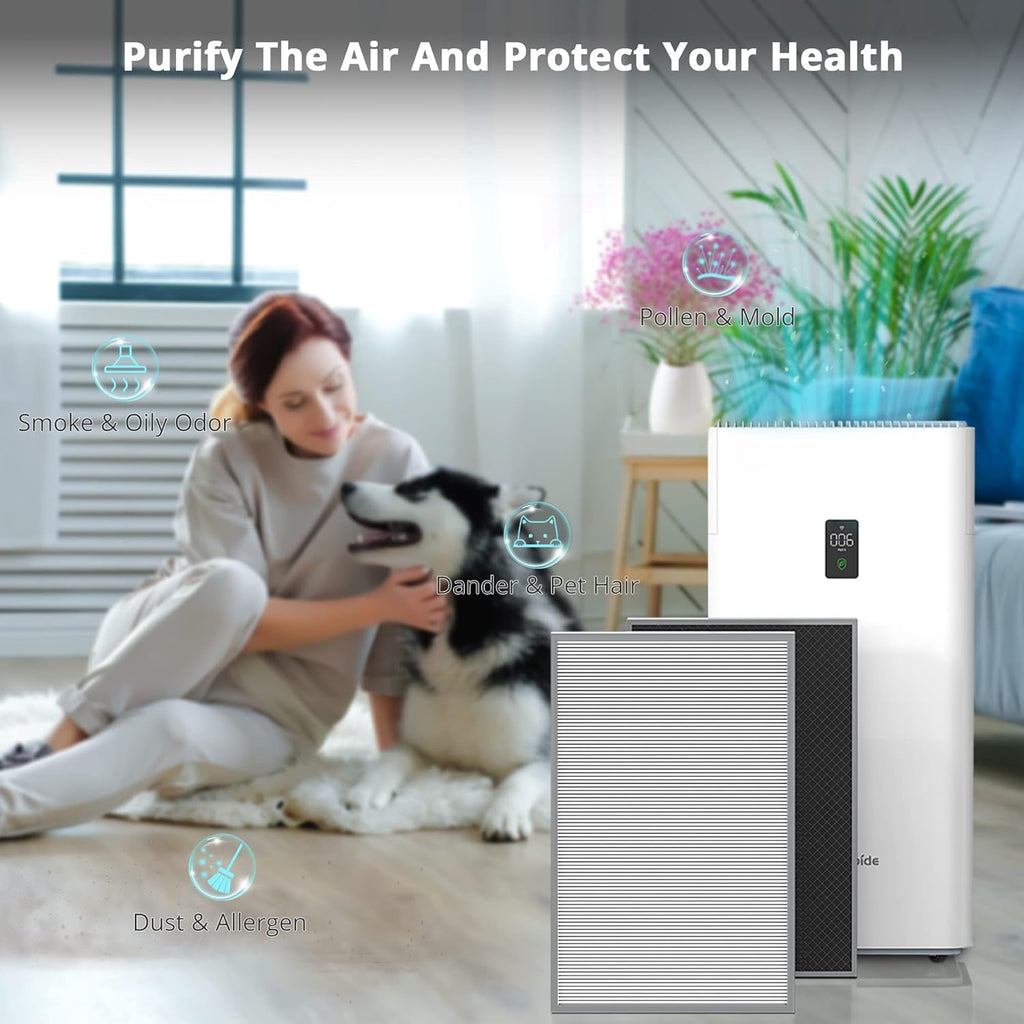 Y1000 Air Purifier Replacement Filter, 2-in-1 H13 True HEPA and High-Efficiency Activated Carbon