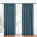 RYB HOME Blue Blackout Curtains for Living Room Thick & Durable Privacy Window Curtains Room
