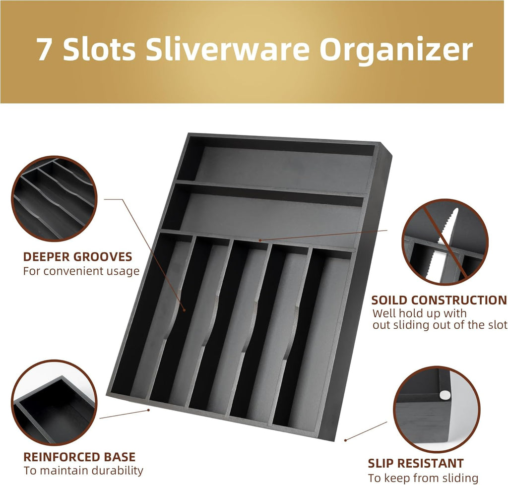 Silverware Organizer Bamboo Kitchen Drawer Organizer Utensil Organizer Silverware Holder Cutlery