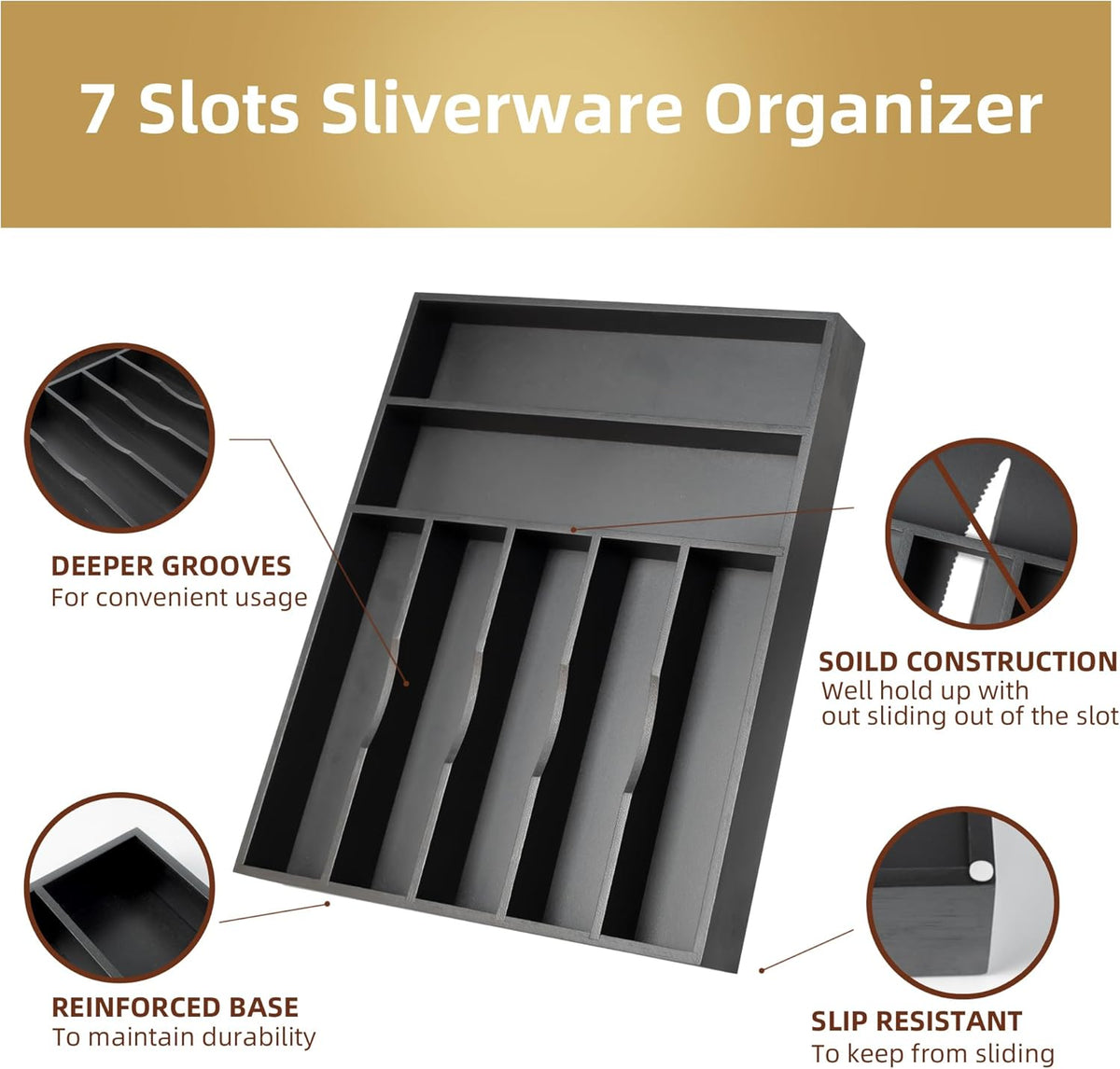 Silverware Organizer Bamboo Kitchen Drawer Organizer Utensil Organizer Silverware Holder Cutlery