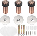 PATIKIL 3Set Round Door Stoppers, 80mm Stainless Steel Door Stop Doorstop Wedge Metal Cylinder Self