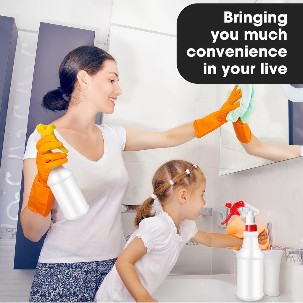 Eccliy 12 Pcs 16 Oz Plastic Spray Bottle, Adjustable Empty Reusable Sprayer for Cleaning, Planting
