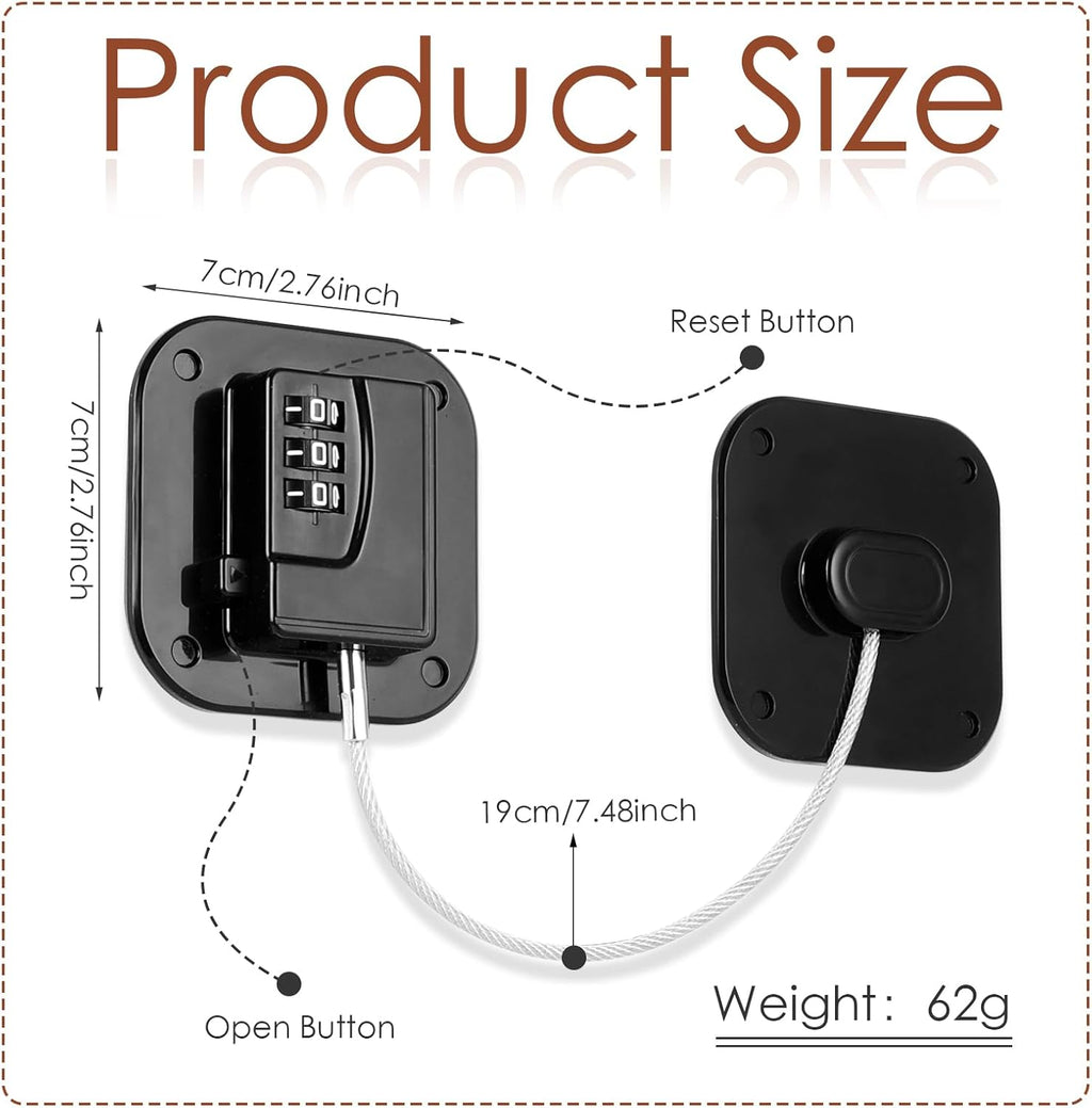 Refrigerator Lock, Combination Lock for Refrigerator Cabinets, Drawers, Heavy Duty Fridge Lock