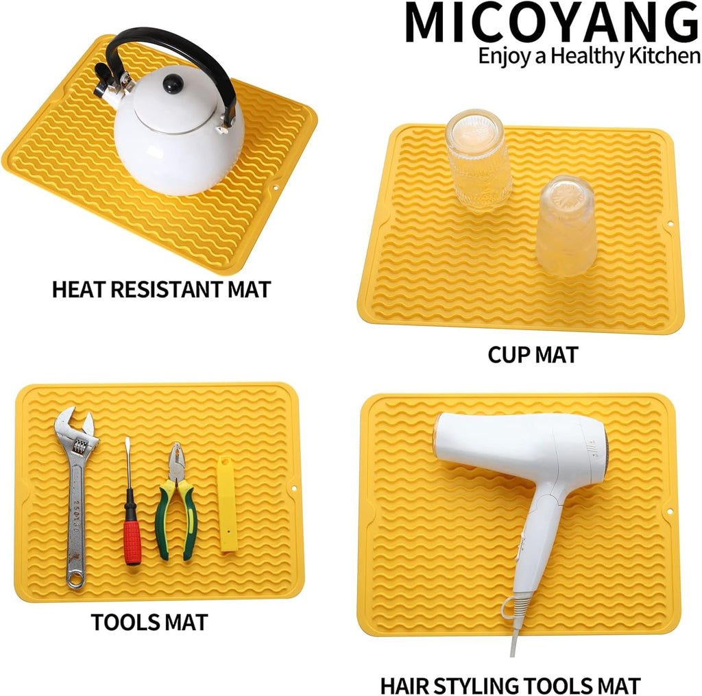 Silicone Dish Drying Mat for Multiple Usage,Easy clean,Eco-friendly,Heat-resistant Silicone Mat for