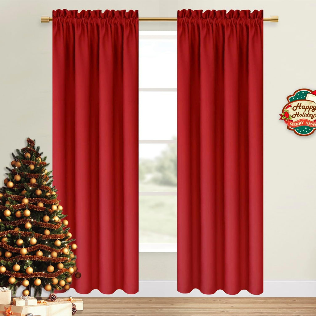 DWCN Christmas Blackout Curtains for Bedroom – Thermal Insulated Energy Saving Drapes for Living