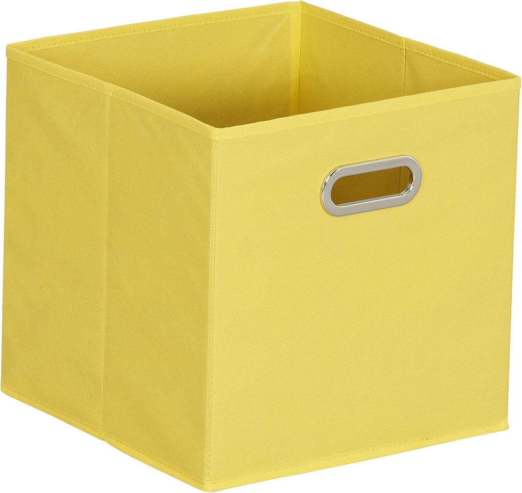 Household Essentials Yellow]Fabric Storage Bins with Handle, Bright (Pack of 6)
