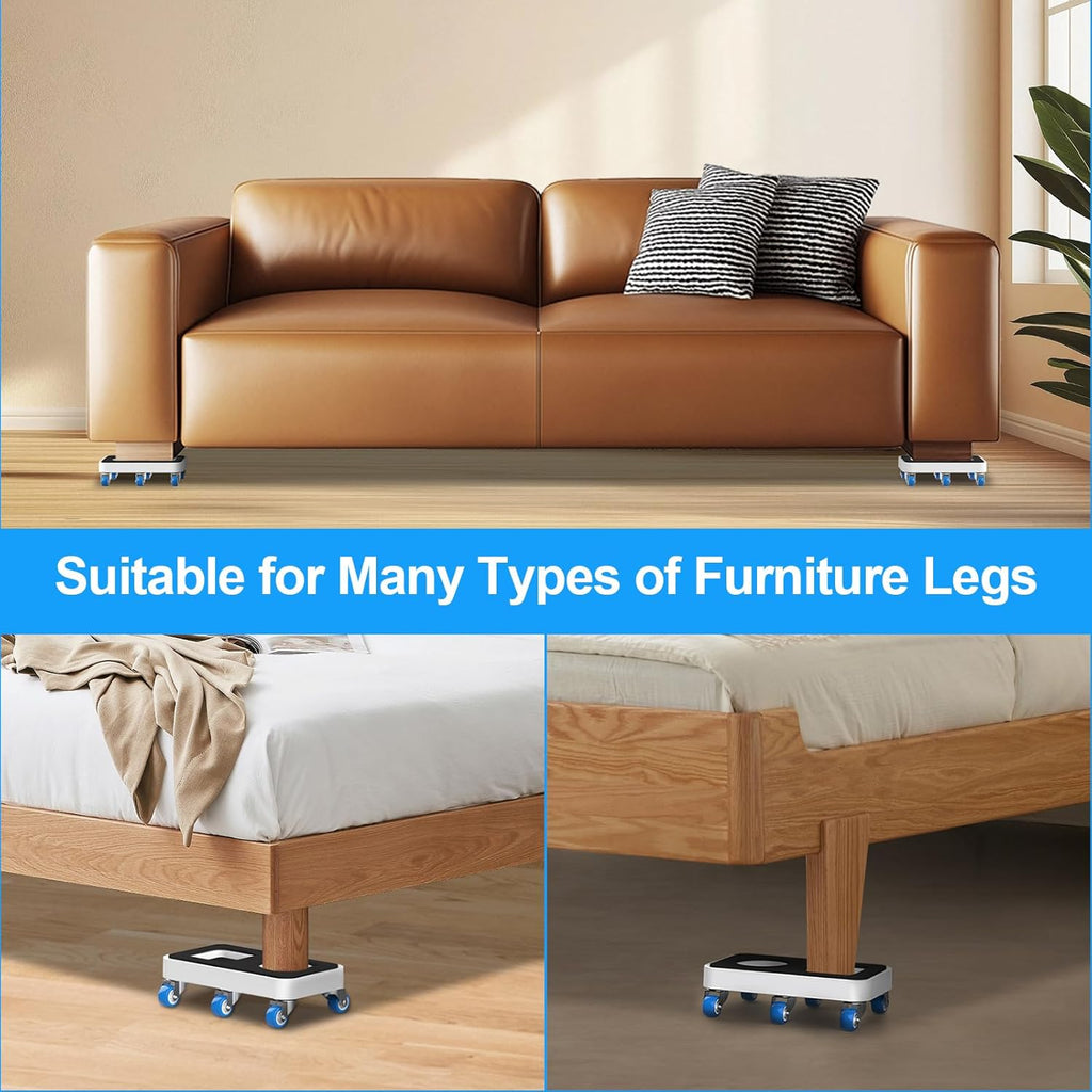 Furniture Dolly with Dual Groove Design: Furniture Sliders with 6 Wheels - for Various Types of