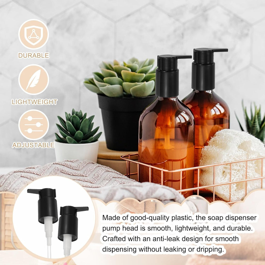 uxcell 4 Pcs Soap Dispenser Pump Heads, Hand Soap Dispensers Top Pumps Replacement Clip-on Pumphead