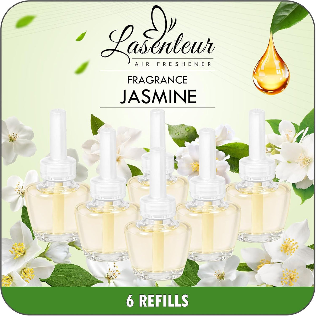Plug-in Refills Home Plug-in Air Freshener - Jasmine Essential Oil Refills 6 Count Long-Lasting
