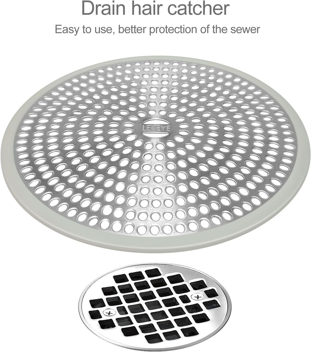 LEKEYE Shower Drain Hair Catcher | Strainer | Shower Stall Drain Cover | Bathroom Drain Protector