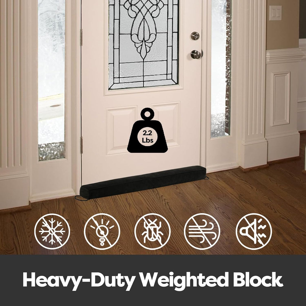 Weighted Door Draft Stopper for Front Door, Easy to Use Heavy 36 inch Door Bottom Winter Cold Air