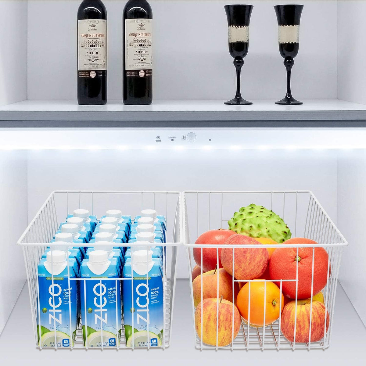 16inch Upright Freezer Organizer Baskets for 13-14,16-21 cu.ft Standup Freezer, Settle freezer