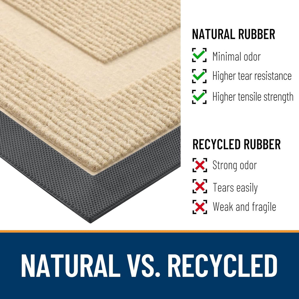 OLANLY Half Circle Door Mat Indoor Outdoor Entrance Welcome, Waterproof All-Season, All-Weather